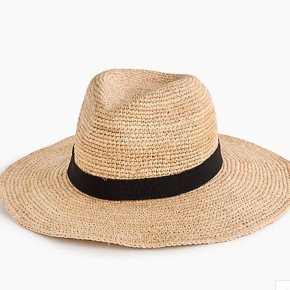 J.Crew Wide Brim Pacakable Straw Hat G6551 - Picture 1 of 4